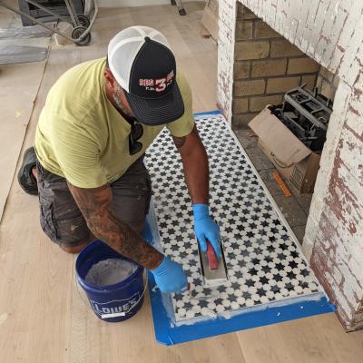 Custom Tile Work Fire Place
